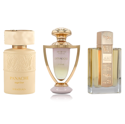 Best Summer Combo - Khadlaj Angel Dust, Arabiyat Prestige Extradose Femme,Lattafa Angham - комбо за жени 3х100ml